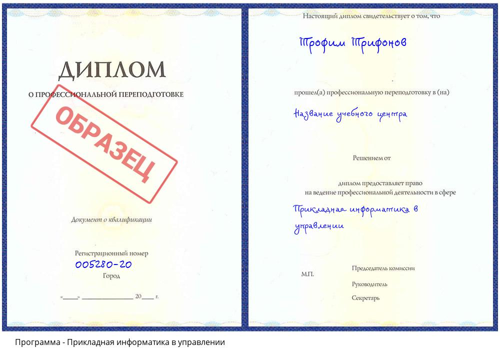 Прикладная информатика в управлении Шали